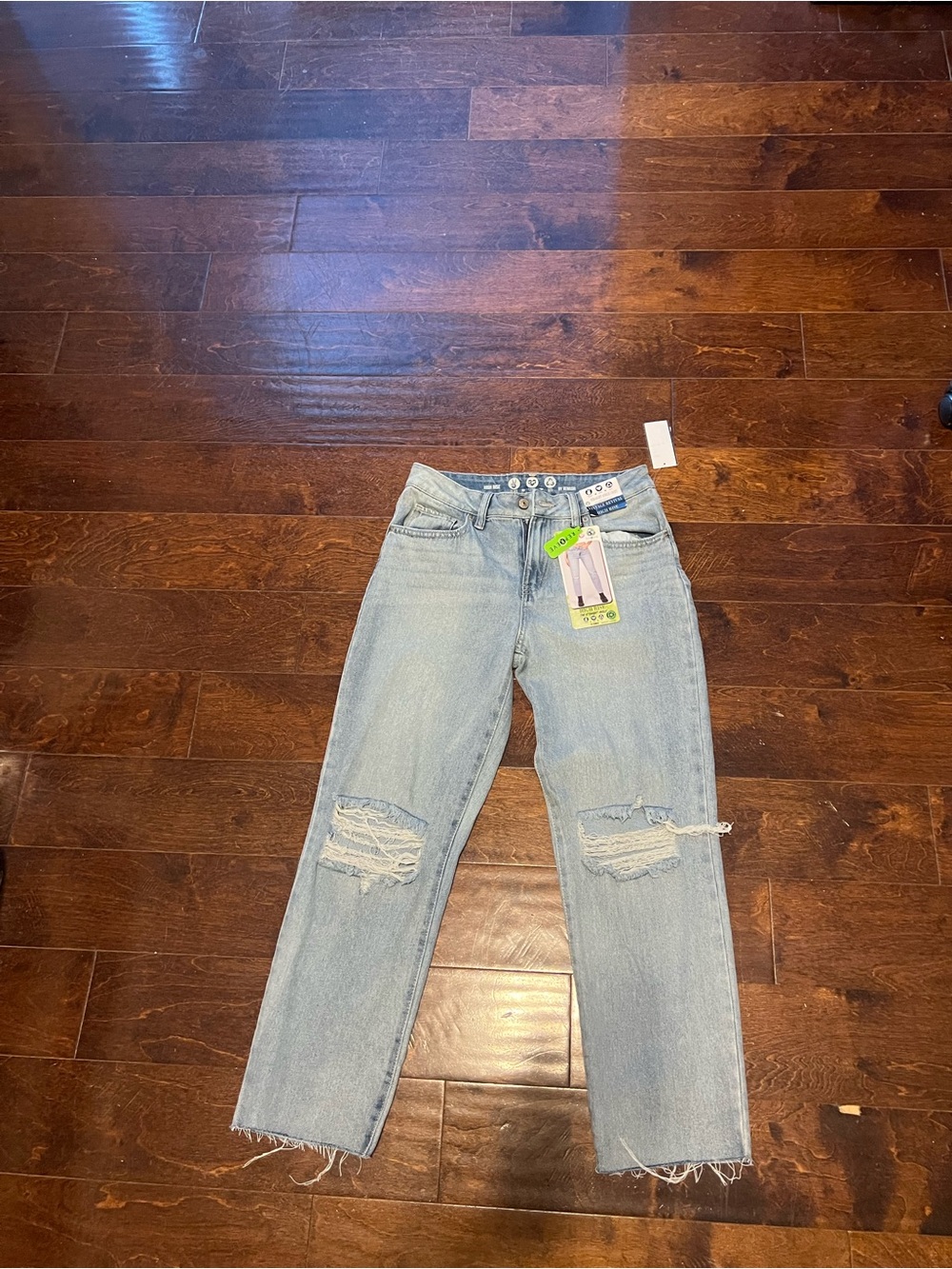 Rewash Light Blue Distressed Straight Leg Jeans
